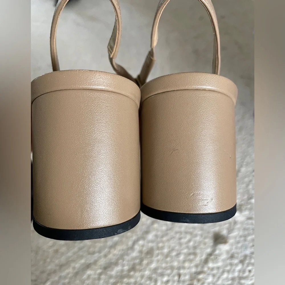 Michael Kors Tan Block Heel Sandals - Picture 9 of 11